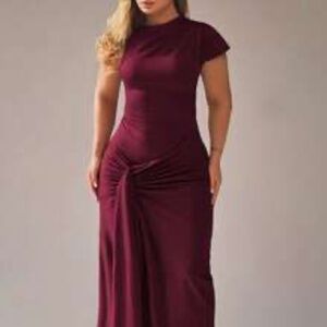 Women Short Sleeve Lace Up Bandage Wrap Long Dress Bodycon Sexy Party Dress